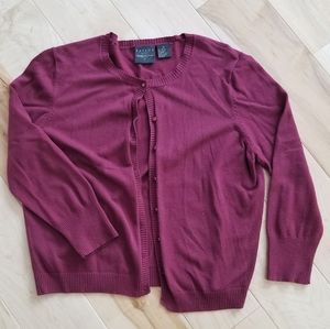 Tailor B Moss Burgundy Button Front Cardigan